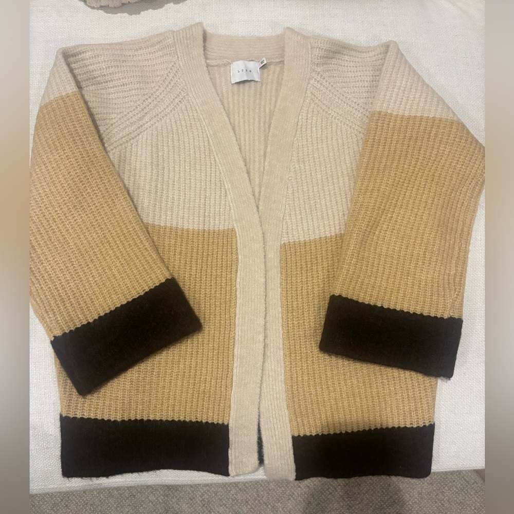 Lush Colorblock Open Front Cardigan - Picture 2 of 3